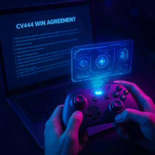 CV444 Win agreement page on laptop